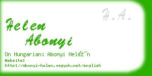 helen abonyi business card